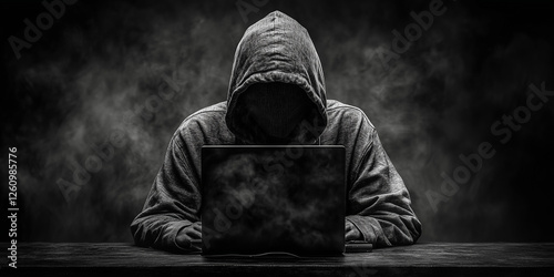 Hacker and Computer committing digital cybercrime