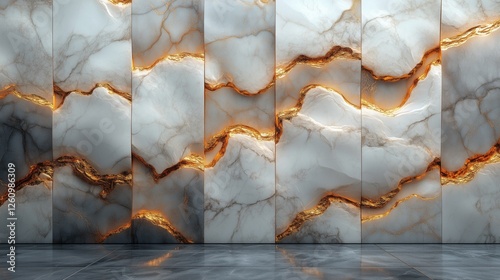 Elegant marble texture with golden veins on a dark background showcasing natu...