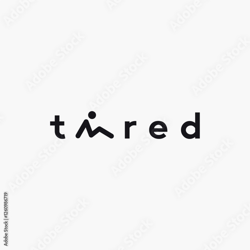 Vector tired text logo design