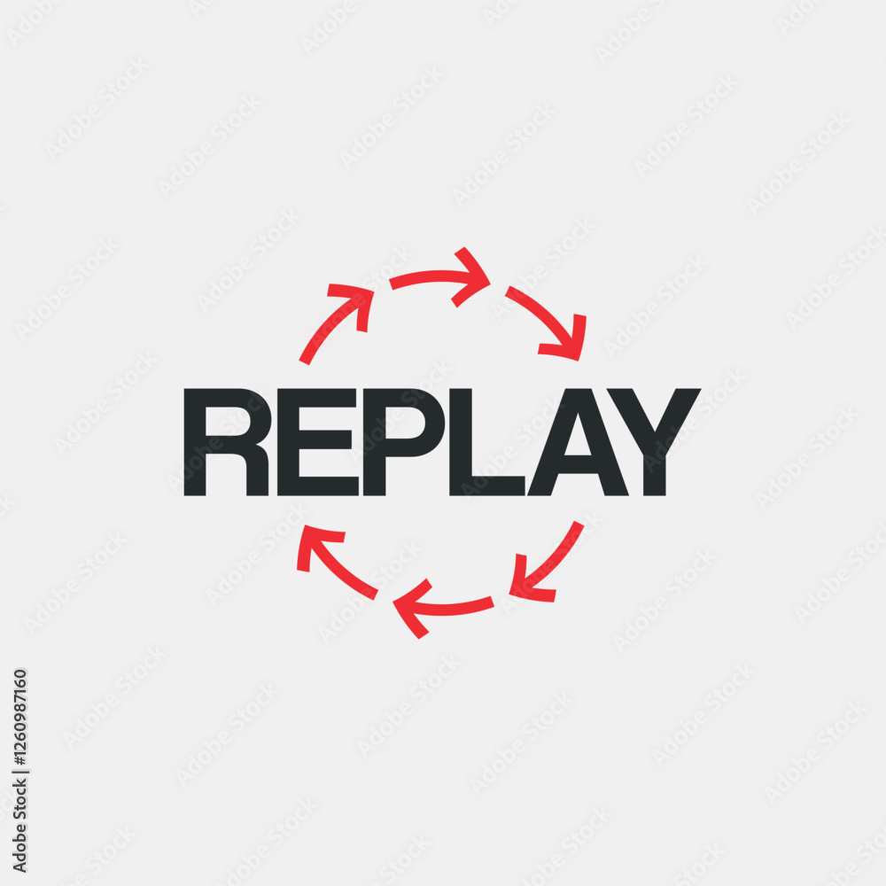 Vector replay text logo design Vector replay text logo design