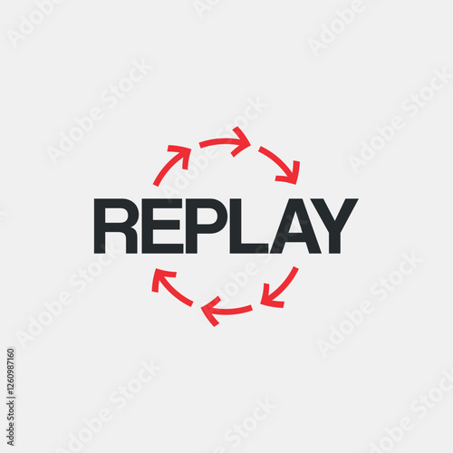 Vector replay text logo design