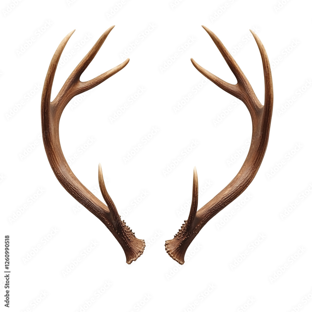 Fototapeta premium Deer antlers isolated on transparent background