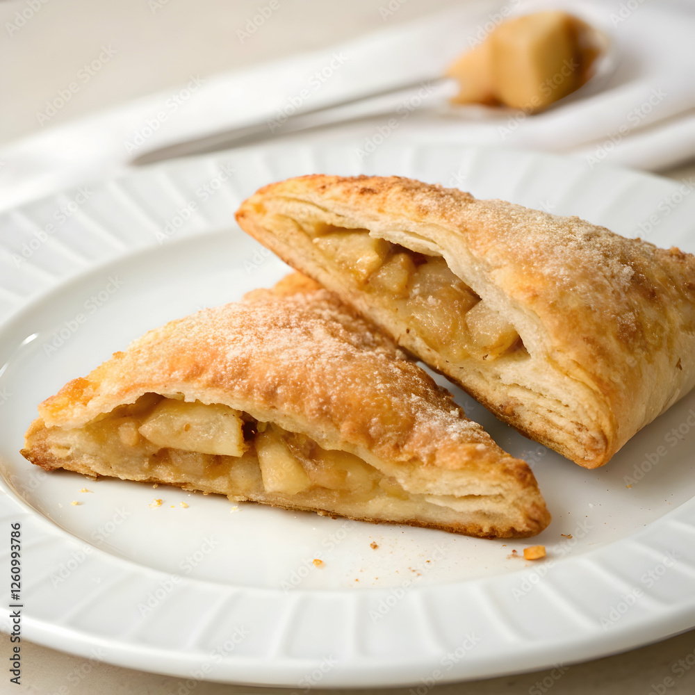 a plate with a apple turnover a plate with a apple turnover