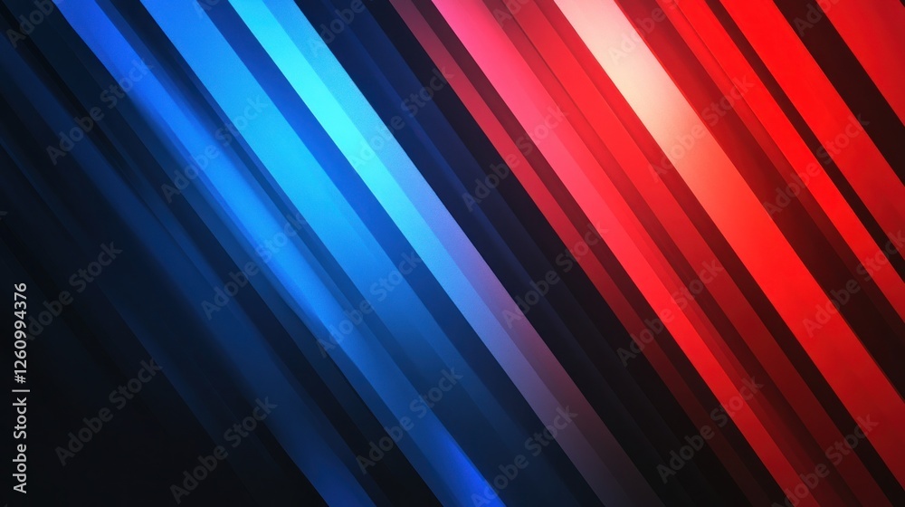 Fototapeta premium Diagonal lines, red blue glow, dark background, website banner