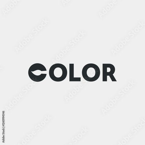 Vector color minimal text logo design