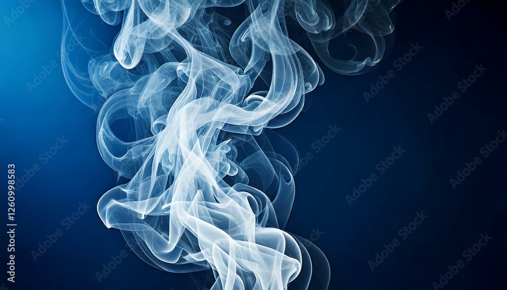 Wispy white smoke rising gently, creating thin, almost transparent layers.