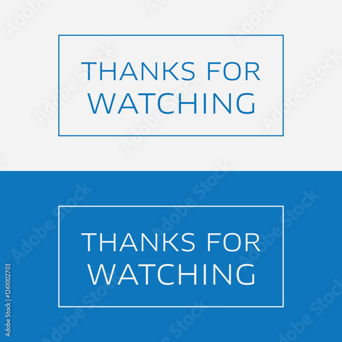 Thanks for Watching Typography, Typography Design Inspiration. Black and White Design of Thanks for Watching. End Screen Vector Illustration
