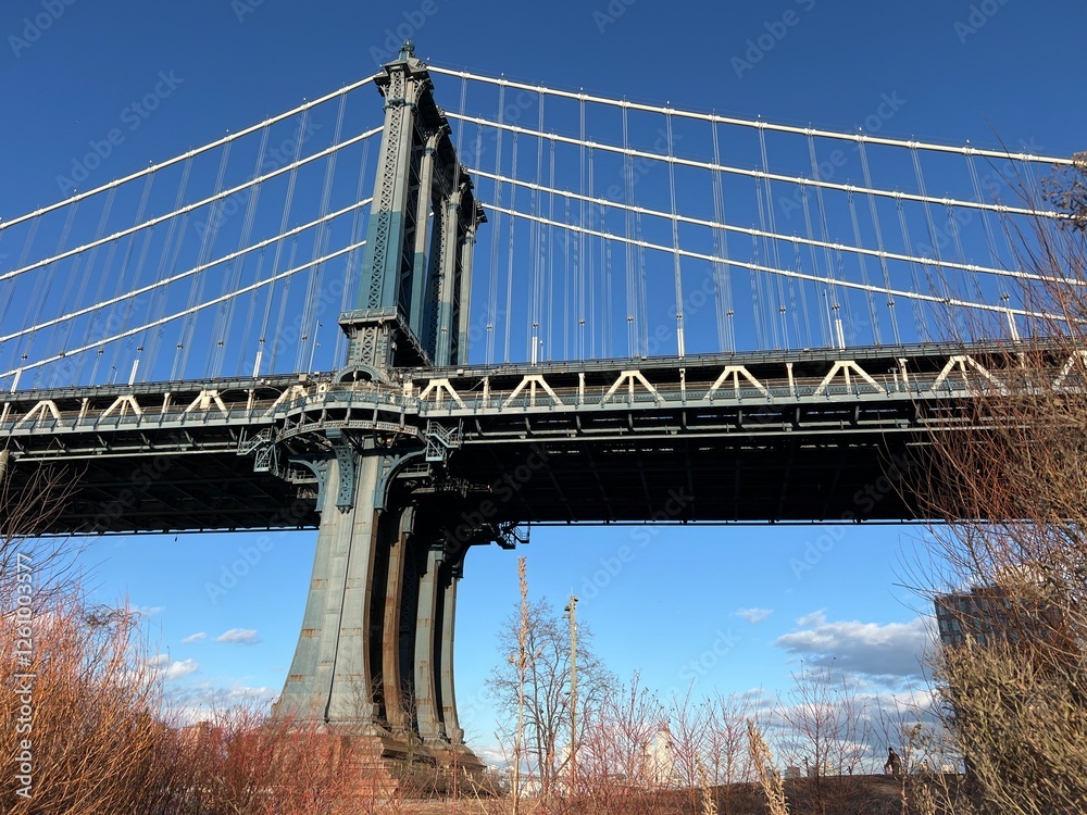 Fototapeta premium Manhattan Bridge at Brooklyn street,New York