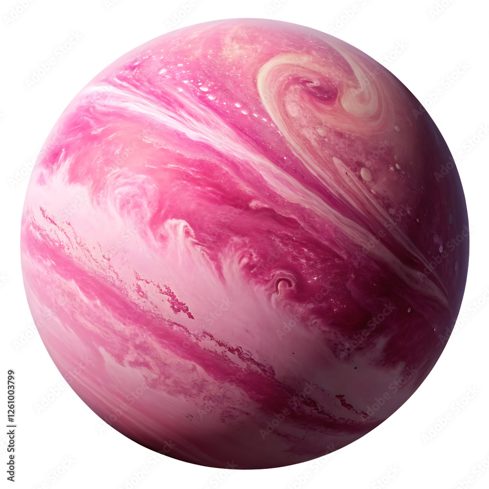 Pink-hued gas giant isolated on transparent background Pink-hued gas giant isolated on transparent background