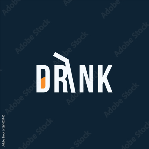 Vector drink minimal text logo design