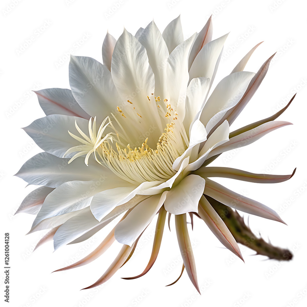 Fototapeta premium Queen of the night cactus flower isolated on transparent background