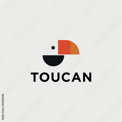Vector illustration of cute toucan cartoon logo