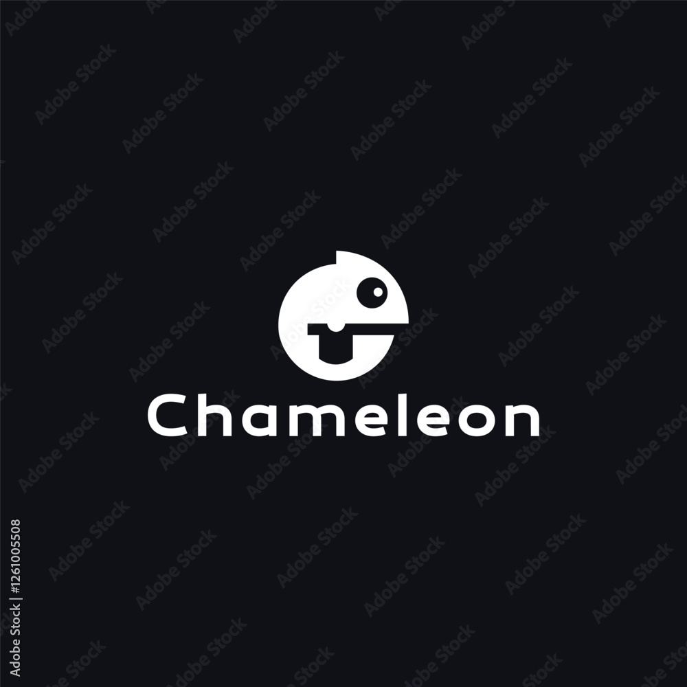 Vector chameleon minimal text logo design Vector chameleon minimal text logo design