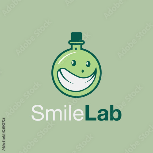 Vector smile lab minimal text logo design