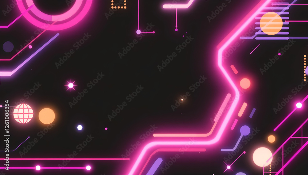 Obraz premium Gradient Futuristic Geometric background with Lights