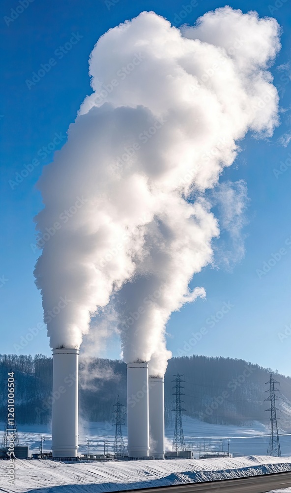 Modern industrial plant featuring pipes and plants in a well-maintained outdoor area under clear skies.