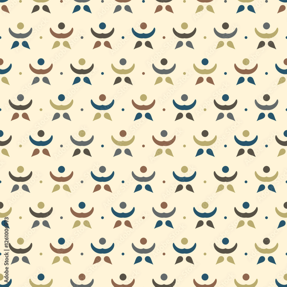 seamless pattern with stylized human figures in yoga poses. Abstract background with simple human figures for wallpaper, textile, scarf, shirt, blouse. Playful and quirky design for kids clothes, bags seamless pattern with stylized human figures in yoga poses. Abstract background with simple human figures for wallpaper, textile, scarf, shirt, blouse. Playful and quirky design for kids clothes, bags