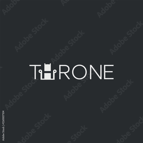 Vector throne minimal text logo design