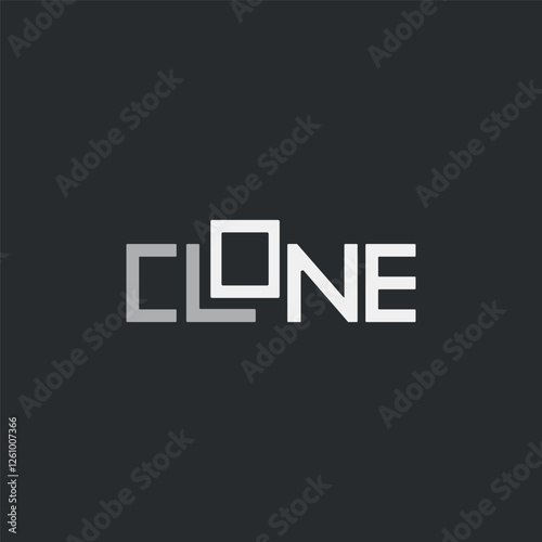 Vector clone minimal text logo design
