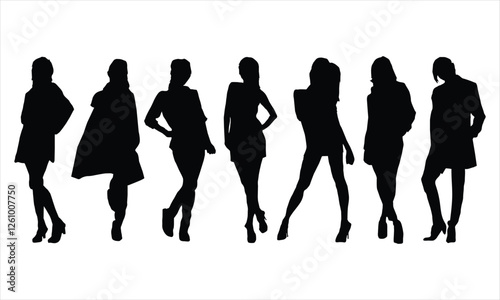 silhouettes of a women in different poses
