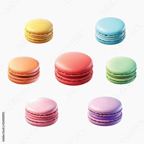 Colorful macaroons or macarons vector illustration