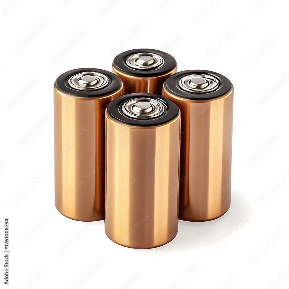 Pack of AA Batteries, Isolated on White Background Pack of AA Batteries, Isolated on White Background