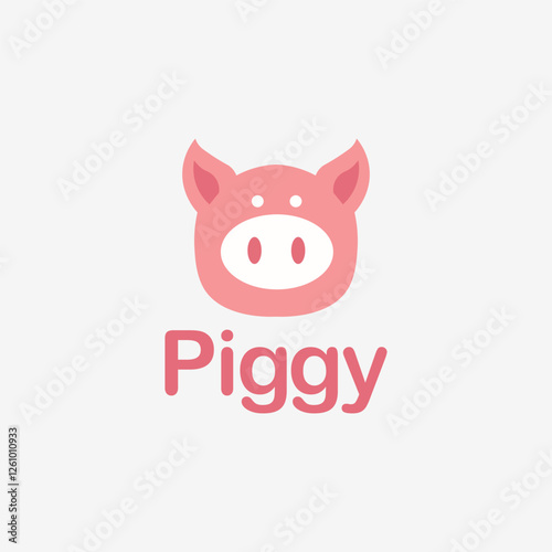 Vector illustration of cute pig logo
