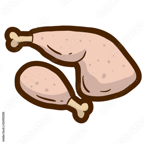 vector illustration of a raw chicken