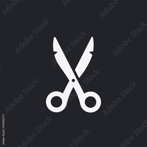 Vector illustration of cute scissors logo