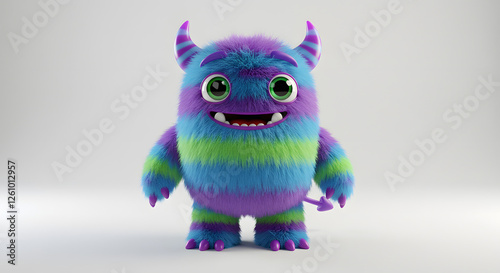 A tiny monster in a white environement