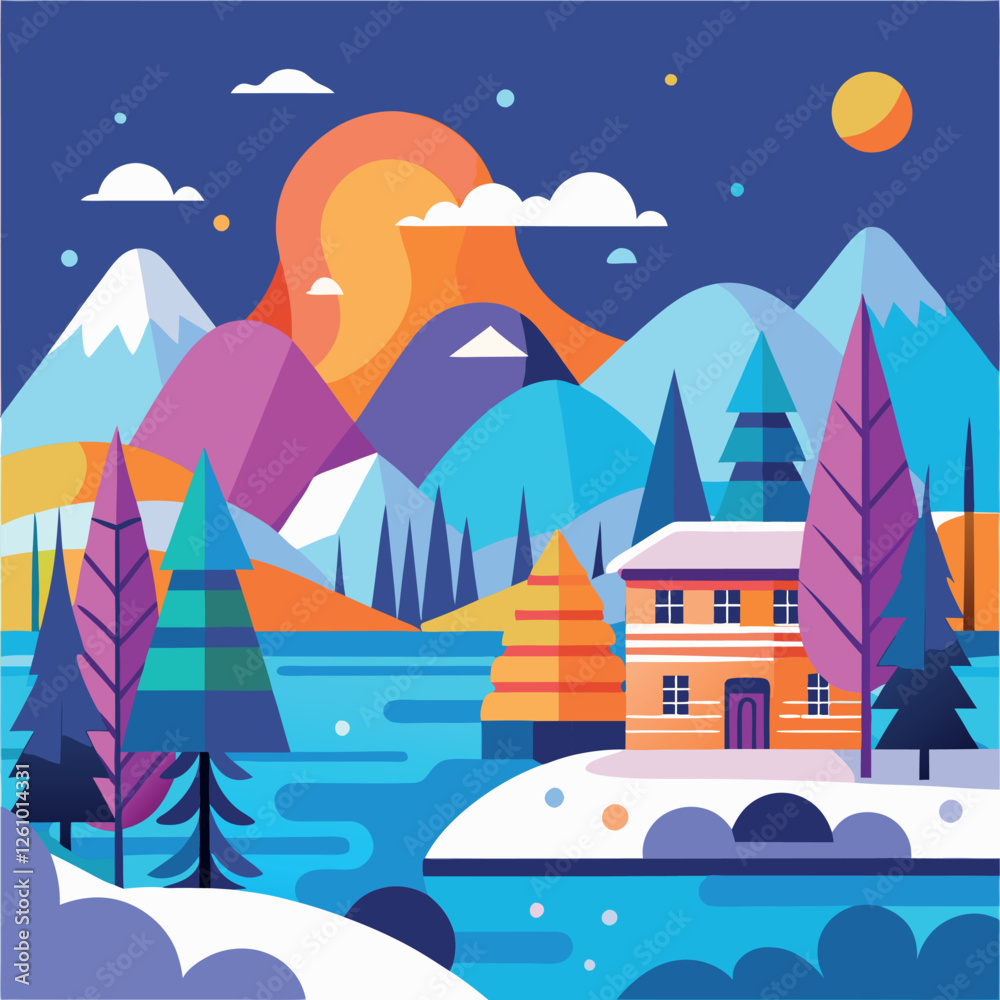 Naklejka premium winter background 