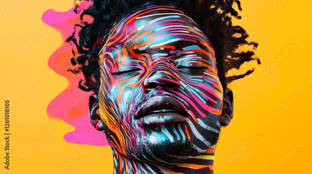 Chromatic face art, A modern expression of identity and colorful artistry Chromatic face art, A modern expression of identity and colorful artistry