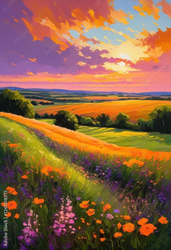 stunning sunset over expansive countryside fields displaying vibrant colors natural serenity, dusk, twilight, horizon, landscape, sky, clouds, light, grass stunning sunset over expansive countryside fields displaying vibrant colors natural serenity, dusk, twilight, horizon, landscape, sky, clouds, light, grass