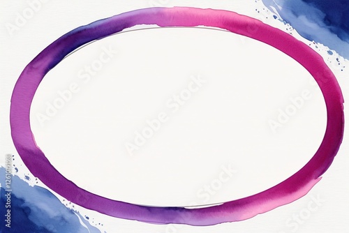 Colorful Watercolor Frame with Vibrant Purple and Blue Splash Effects