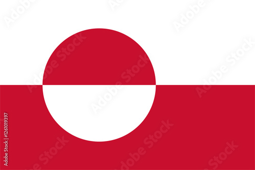 The flag of Greenland, with accurate proportions and official colors. Vector image.