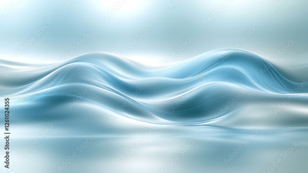 Abstract Blue Waves Flowing Smoothly Abstract Blue Waves Flowing Smoothly