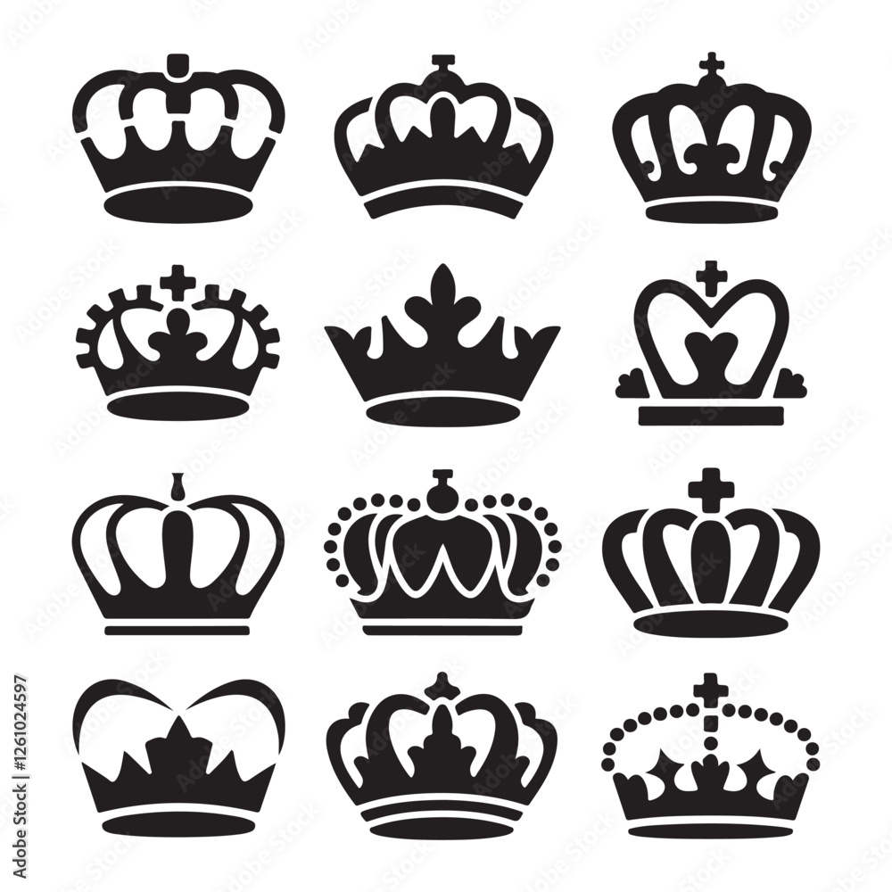 set of crowns vector. set of crowns vector.