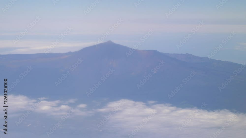 Aerial Perspective of the Majestic Mount Teide Volcano on Tenerife in Spain from a Flying Airplane in 4k Aerial Perspective of the Majestic Mount Teide Volcano on Tenerife in Spain from a Flying Airplane in 4k