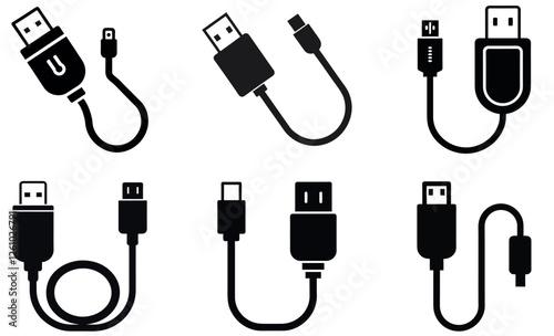 This image showcases different types of USB and Micro USB charging cables.