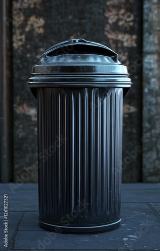 Ultra-Realistic Trash Bin Icon with Minute Details