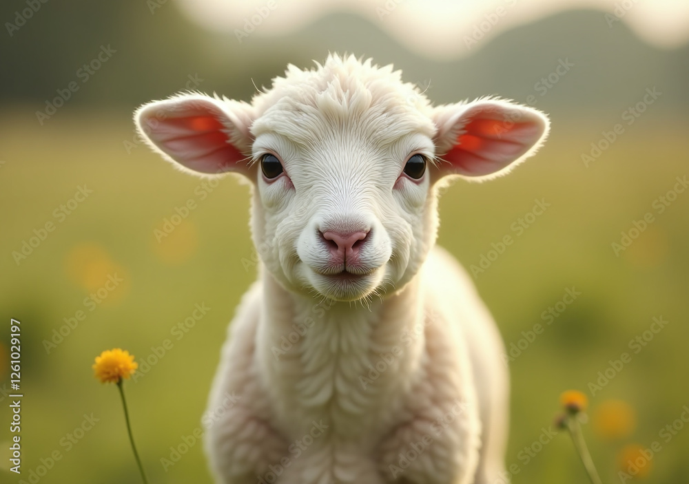 gentle white lamb faces destiny calmly everyday fields gentle white lamb faces destiny calmly everyday fields