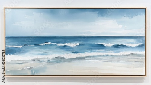 Serene Coastal Seascape Abstract Painting