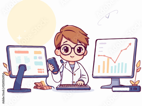 Data Science and Analytics in Creative Technology Vector Illustration