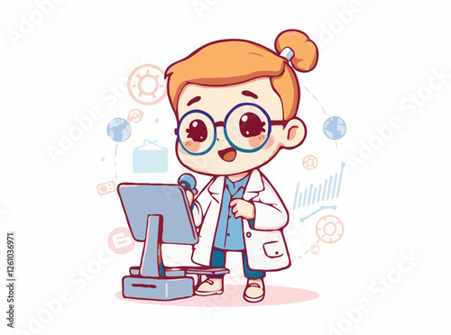 Data Science and Analytics in Creative Technology Vector Illustration