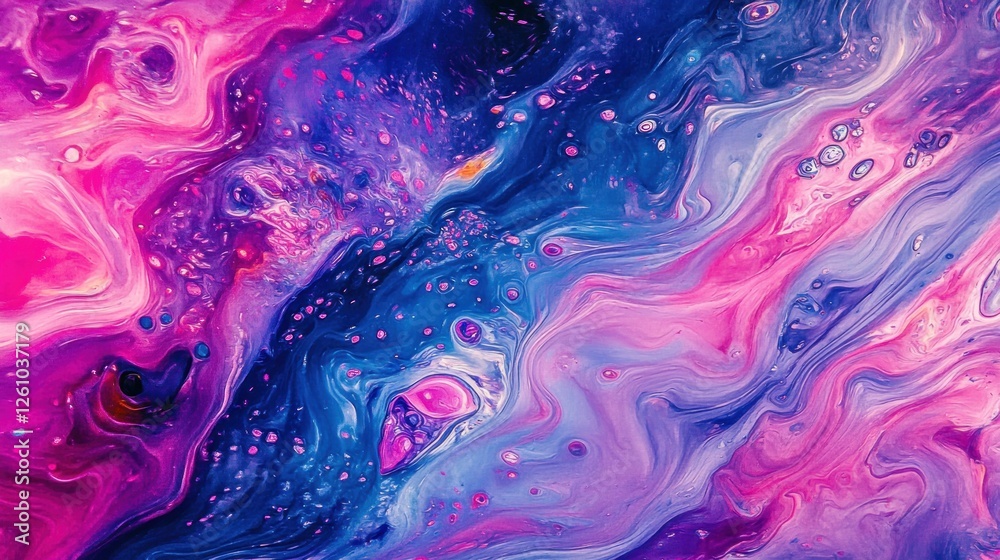 Abstract fluid art, pink blue swirls, cosmic texture, design background Abstract fluid art, pink blue swirls, cosmic texture, design background
