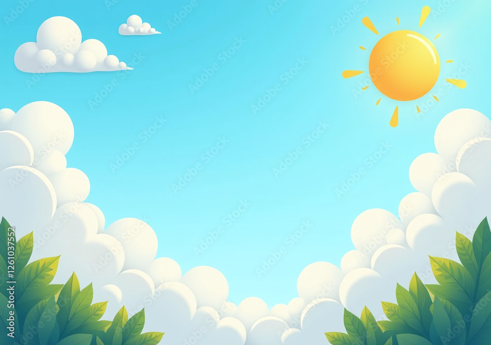 cartoon clouds borders decorate vector banners bright days warm climates summer spring weather forecasts cartoon clouds borders decorate vector banners bright days warm climates summer spring weather forecasts