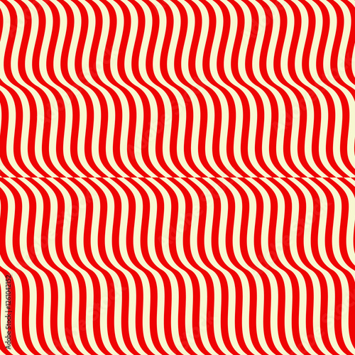 Lines seamless pattern. Stripes print. Wavy linear background. Simple geometric motif. Curves image. Ethnic digital paper. Repeated waves textile print. Trendy web design. Vector artwork.