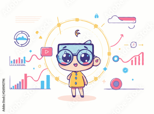Abstract Data Visualization in Technology Theme