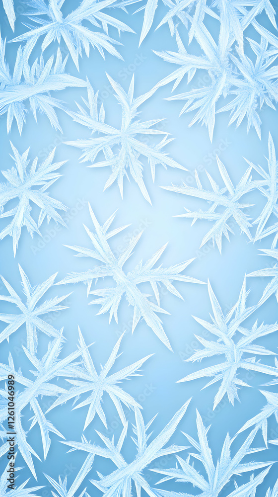 Winter frost patterns on a window create a cold, abstract, festive, icy, seasonal background Winter frost patterns on a window create a cold, abstract, festive, icy, seasonal background