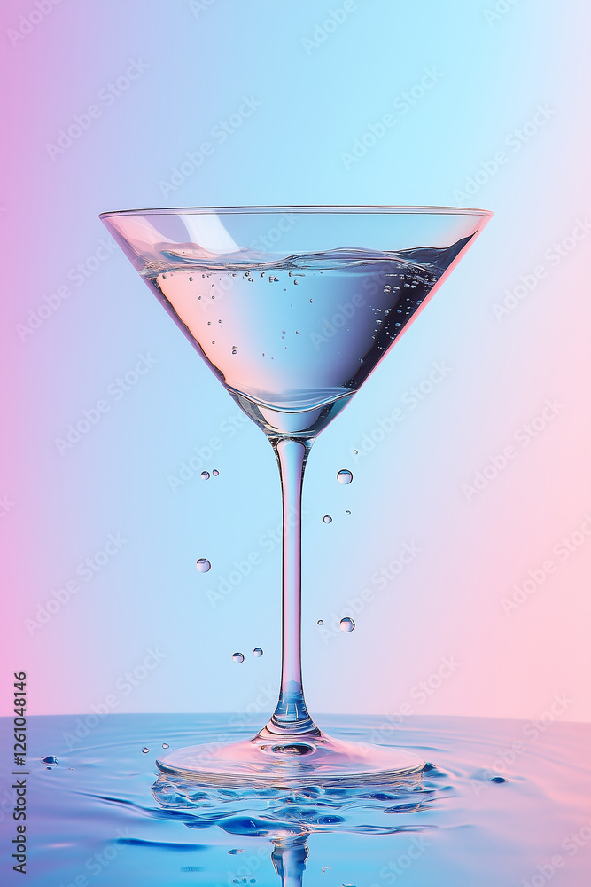 Glass of water with a small amount of water splashing out of it Glass of water with a small amount of water splashing out of it